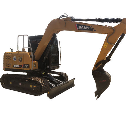 0.32M3 χωρητικότητα κουβά Sany SY75C Pro Excavator αρχικό υδραυλικό κύλινδρο και δεξιά