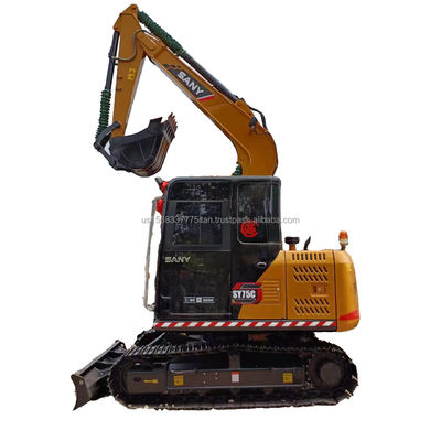 Αρχική Χρησιμοποιούμενη Sany Sy 75c Excavator 9ton λειτουργικό βάρος Υδραυλικές μηχανές εκσκαφής