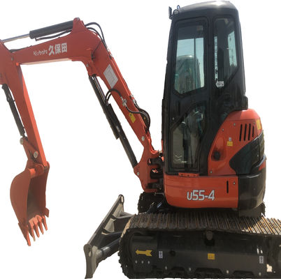 Μίνι μεταχειρισμένη εκσκαφέας 5,5 τόνων Kubota U55 μεταχειρισμένη εκσκαφέας με αρχική υδραυλική βαλβίδα