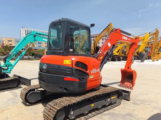 Μίνι μεταχειρισμένη εκσκαφέας 5,5 τόνων Kubota U55 μεταχειρισμένη εκσκαφέας με αρχική υδραυλική βαλβίδα