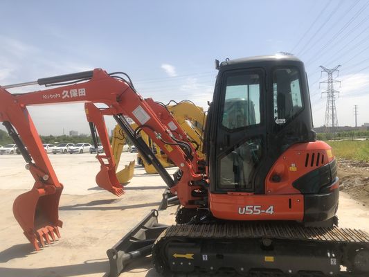 Μίνι μεταχειρισμένη εκσκαφέας 5,5 τόνων Kubota U55 μεταχειρισμένη εκσκαφέας με αρχική υδραυλική βαλβίδα