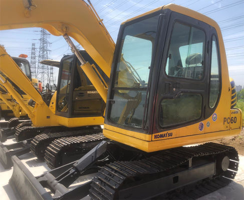 6TON λειτουργικό βάρος υδραυλικός εξορυκτής Crawler πρωτότυπο Komatsu PC60 χρησιμοποιημένος εξορυκτής