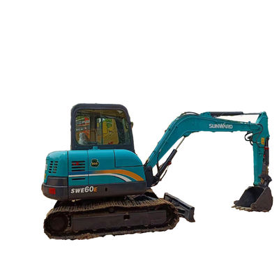 6T Χρησιμοποιούμενο Sunward SWE60E Excavator Υδραυλικό Crawler Backhoe Mini Digger με 0.5M3 Bucket