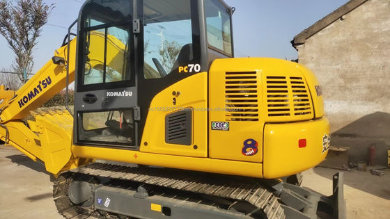 7 τόνων Komatsu PC70 Χρησιμοποιούμενη μίνι εκσκαφέας με αρχικό υδραυλικό κύλινδρο και βαλβίδα
