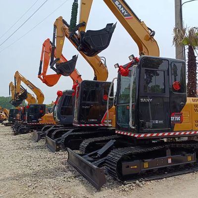 Sany SY75C Pro Εξαιρετική απόδοση εργασίας χρησιμοποιημένος εξορυκτής με λειτουργικό βάρος 7TON