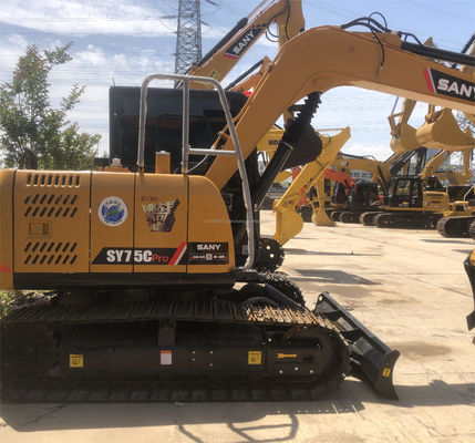 Χρησιμοποιούμενο SANY SY75C Pro Excavator Μεγάλη απόδοση υδραυλική κατασκευαστική μηχανή