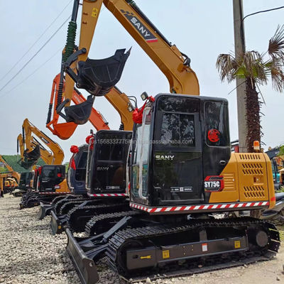 Η εκσκαφέας SANY SY75C είναι σε άριστες συνθήκες εργασίας με ανθεκτική κατασκευή