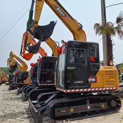 Χρησιμοποιούμενος Sany SY75C SY75CPRO Excavator με χωρητικότητα κουβάς 0,32M3 και ισχύ 41.1 kW