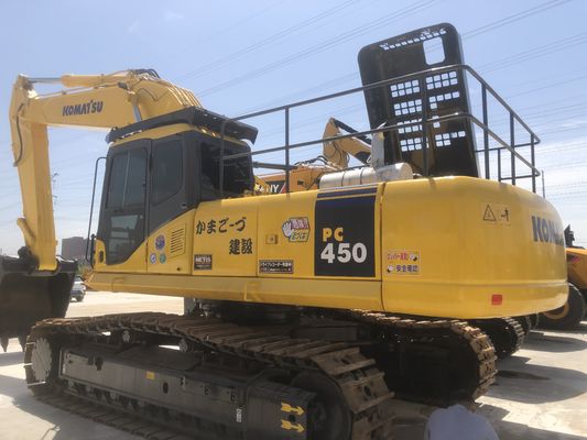 Χρησιμοποιούμενος αρχικός εξορυκτής Komatsu PC450 Ιαπωνία Υδραυλικός εξορυκτής με 45 τόνους