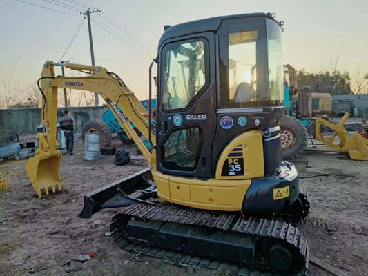 Δεύτερο χέρι Komatsu PC35 Mini Excavator 0.2M3 χωρητικότητα κουβά αρχική υδραυλική βαλβίδα