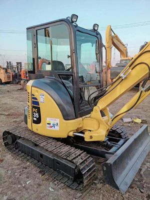 Δεύτερο χέρι Komatsu PC35 Mini Excavator 0.2M3 χωρητικότητα κουβά αρχική υδραυλική βαλβίδα