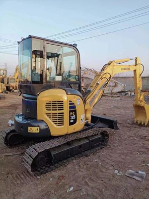 Μίνι σκάφτης Komatsu PC35 Δεύτερο χέρι με 11.2kw ισχύ και 0.2M3 χωρητικότητα κουβάς